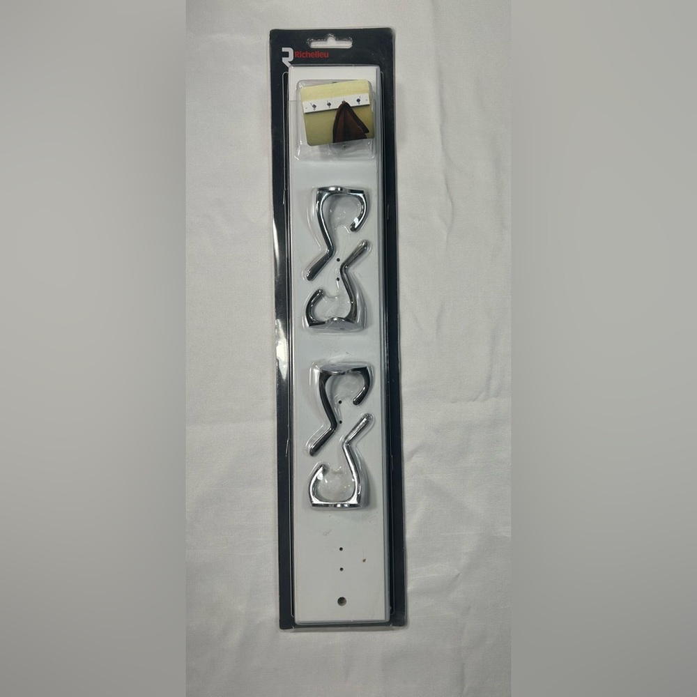 Richelieu White and Chrome Utility Hook Rack